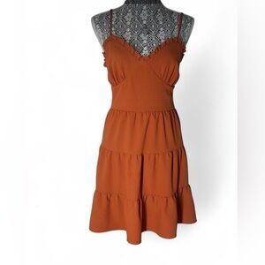 No Boundaries Strapless Orange Dress
